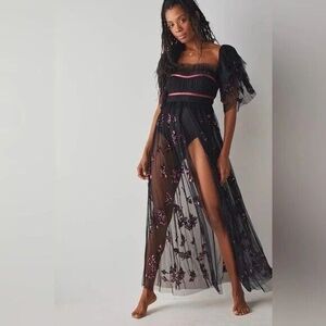 NEW Free People  X Intimately Just A Dream Maxi Bodysuit Size Small
